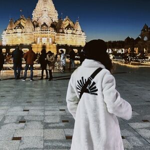 AND OTHER STORIES (& OTHER STORIES) WHITE FAUX FUR LONG COAT